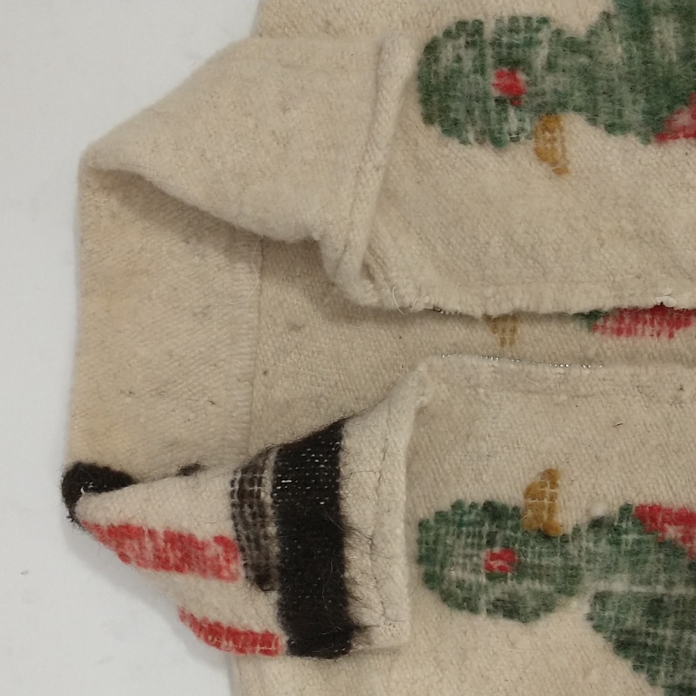 Vintage 70s Wool Jacket Love Birds Hand Crafted South American Woven w Fringe - Picture 10 of 16